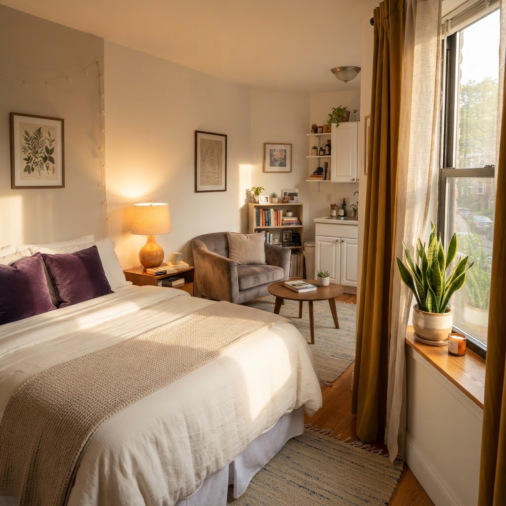 Cozy transitional living space