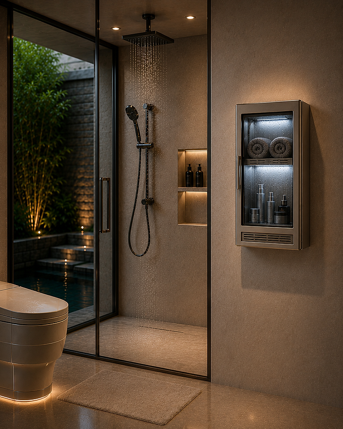 GIS Cooling Cabinet — climate-controlled storage for the modern bathroom