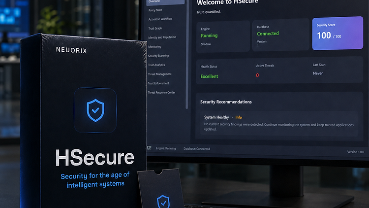 HSecure product box and dashboard preview