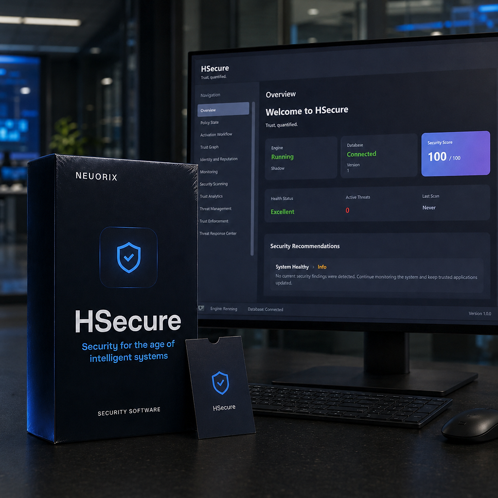 HSecure product box and dashboard preview