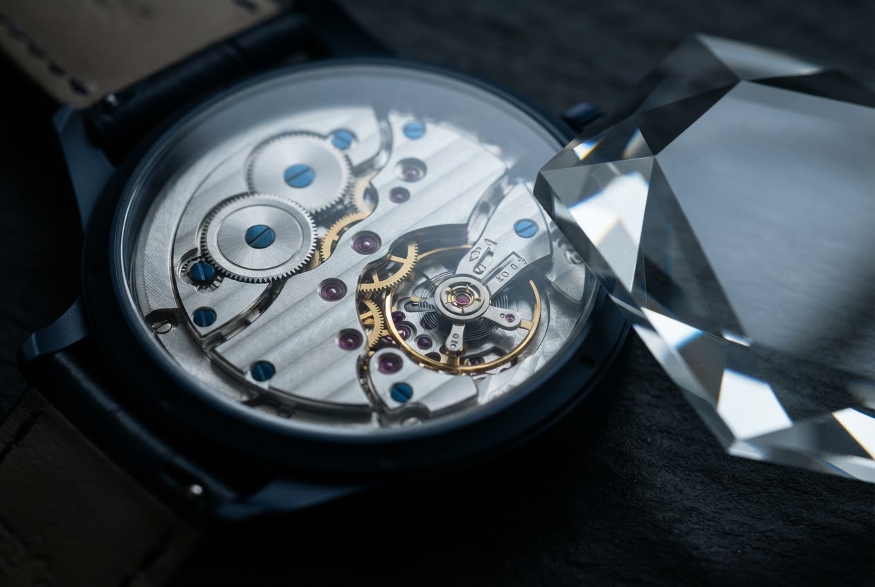 Precision-cut glass symbolizing engineering excellence in web development