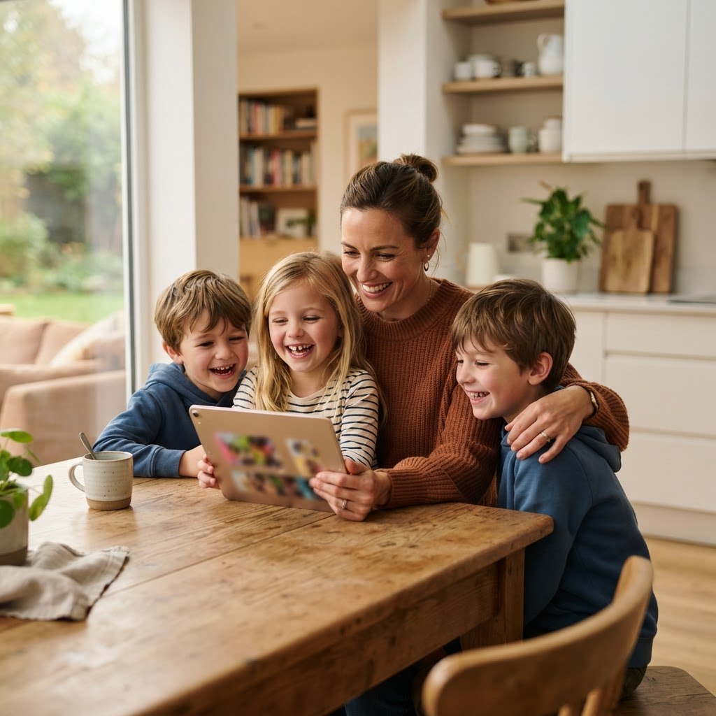 Family using Packue