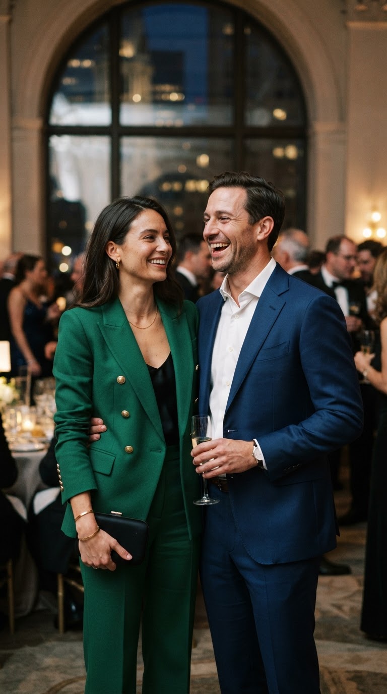 The Power Suit Duo — pride couple outfits idea