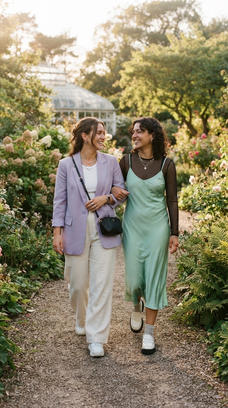 The Tonal Pastel Synergy — pride couple outfits idea