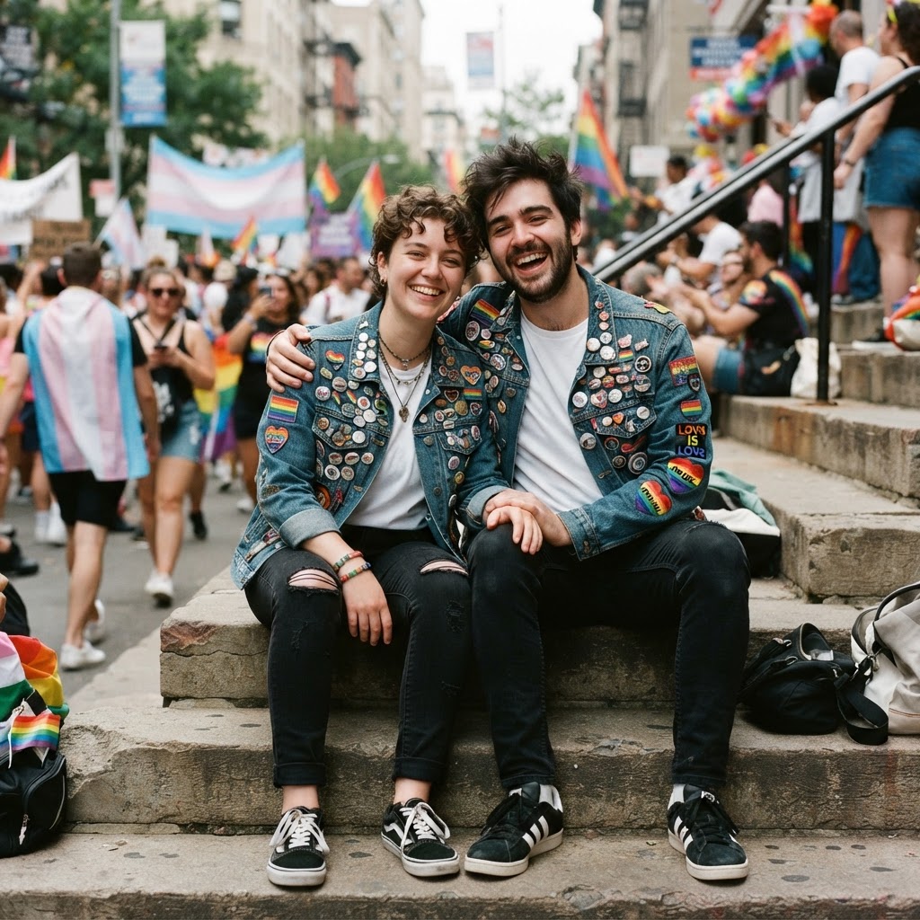 Pin-Covered Denim Jackets