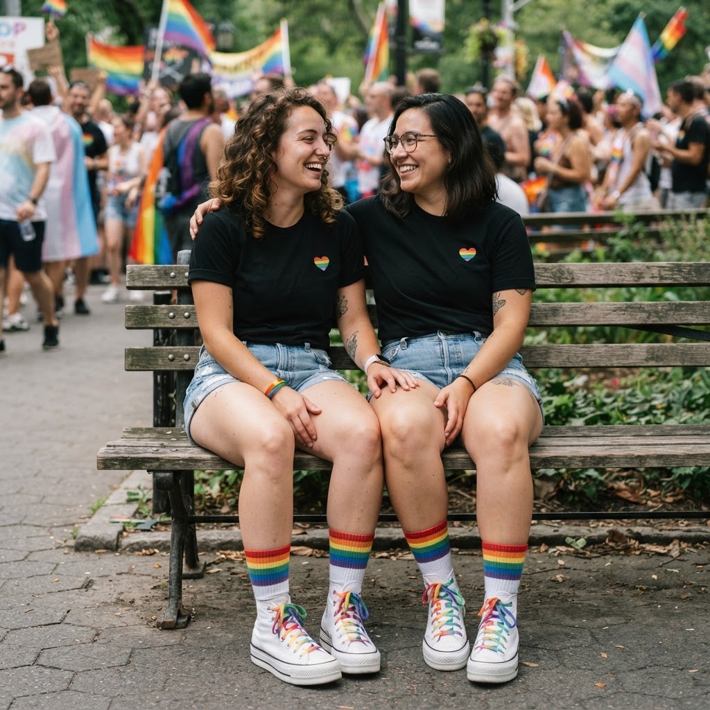 Rainbow Heart Graphic Tees