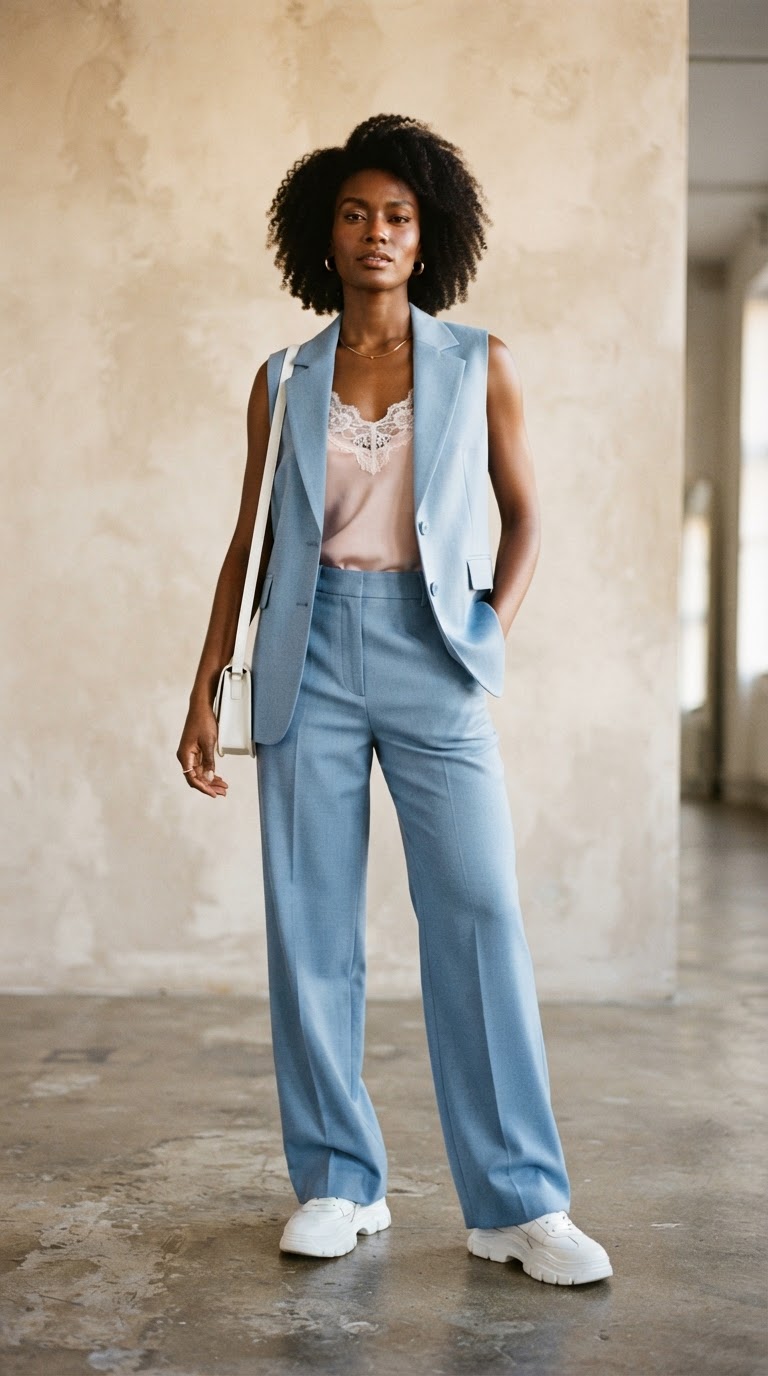 Transgender Horizon pride flag inspired outfit