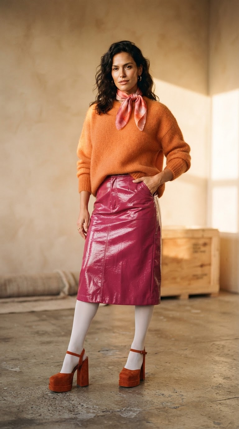 Sunset Lesbian pride flag inspired outfit