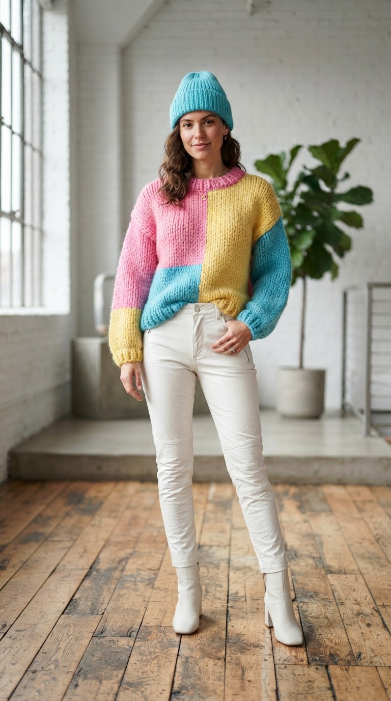 Color-Blocked Knitwear