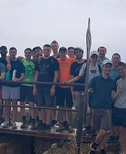 Lev Campus students on an observation deck