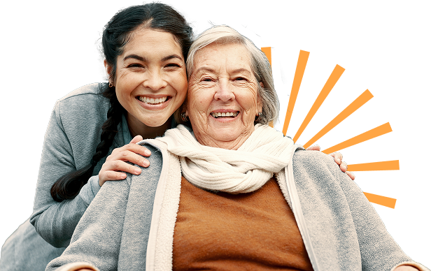 Caregiver with senior