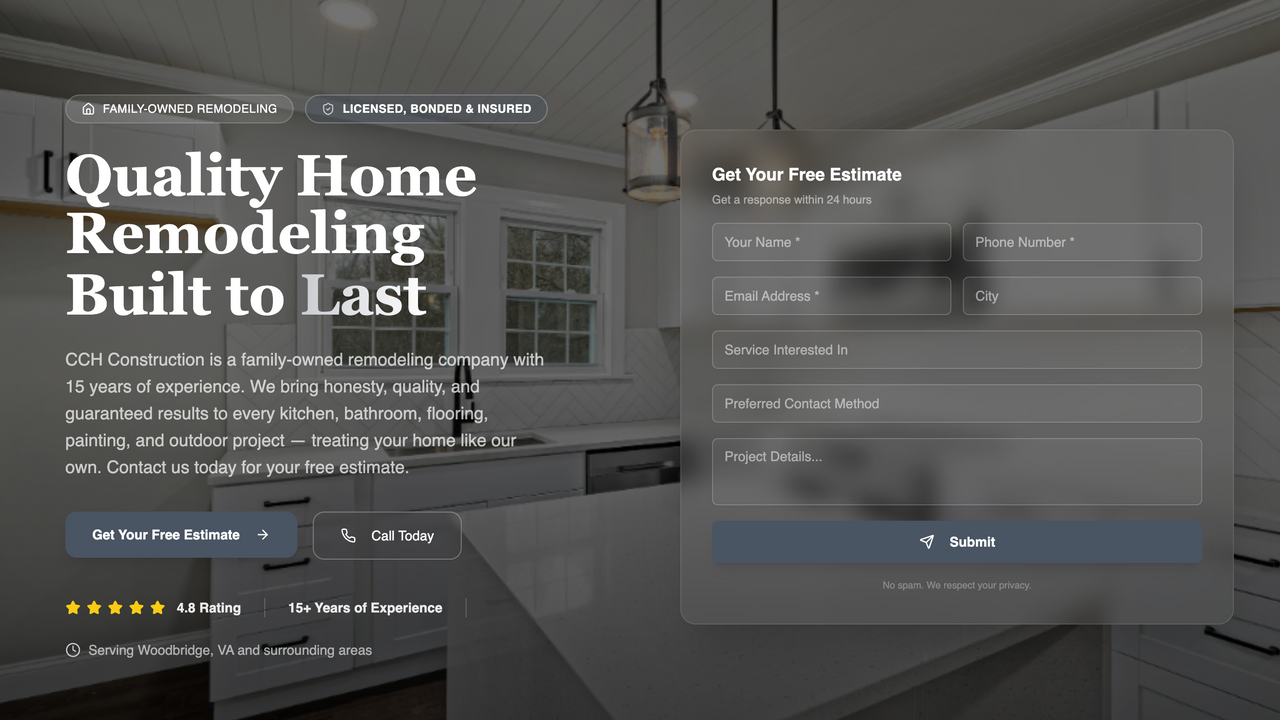 Construction/Remodeling Full template complete template preview