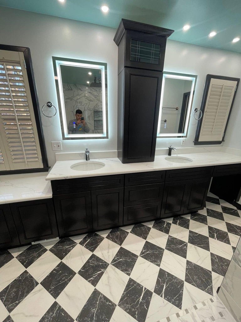 Bathroom remodel before and after by CCH Construction