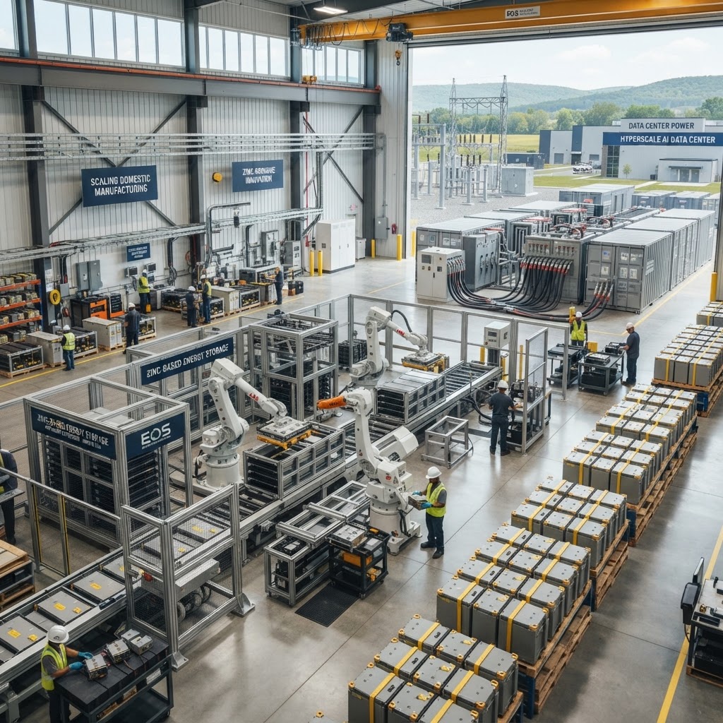 Eos Scales Zinc Battery Output to Power AI Infrastructure
