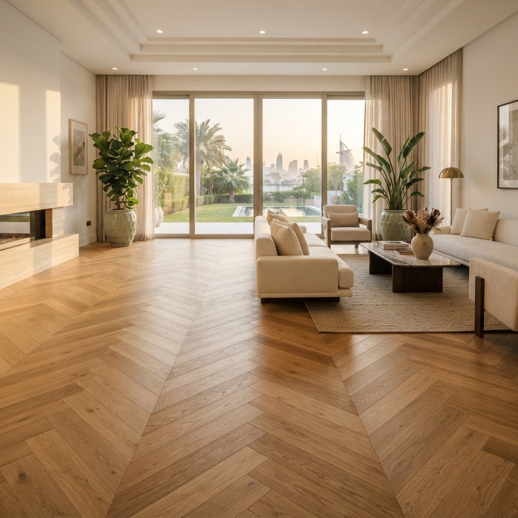 Herringbone Plank Hardwood Flooring Banner