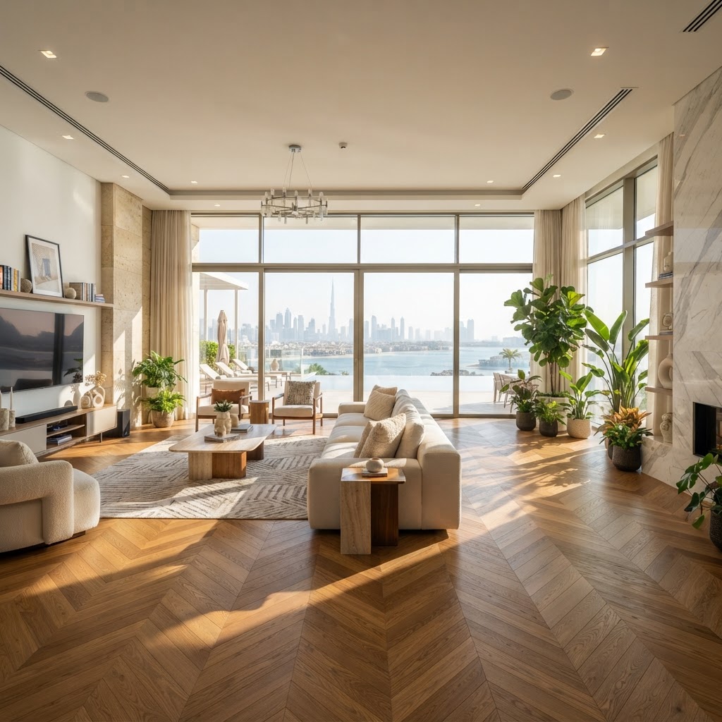 Luxury Herringbone Flooring Application