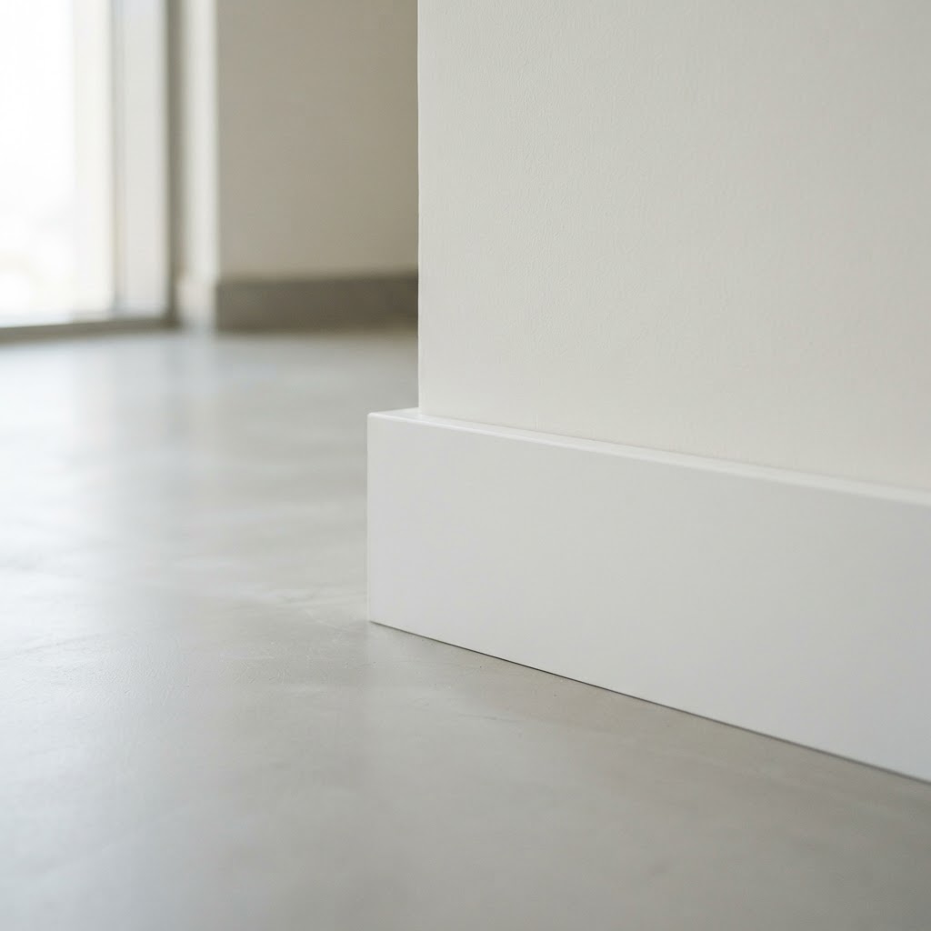Minimal Square Edge fiber skirting profile close-up