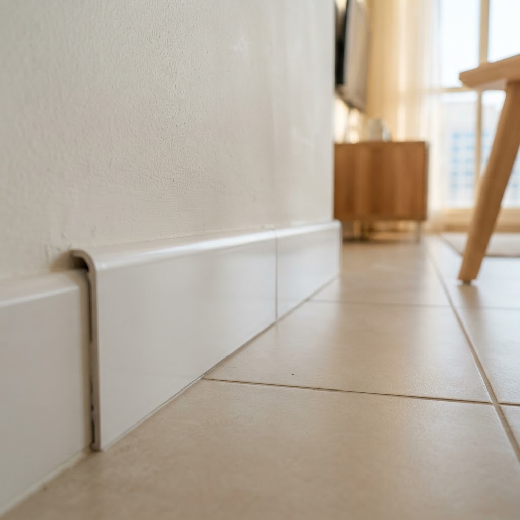 Residential Profiles PVC skirting profile close-up