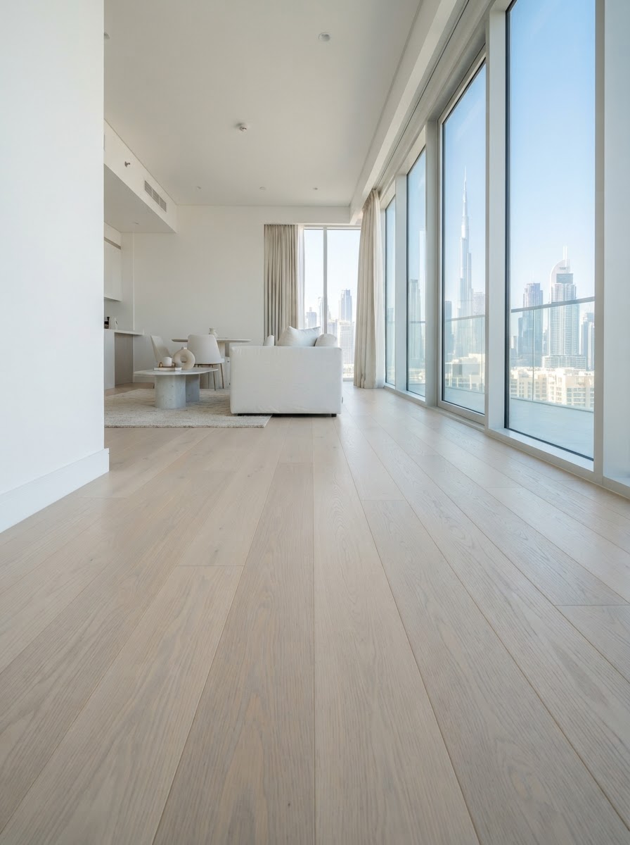 Ash Wood straight plank hardwood flooring style