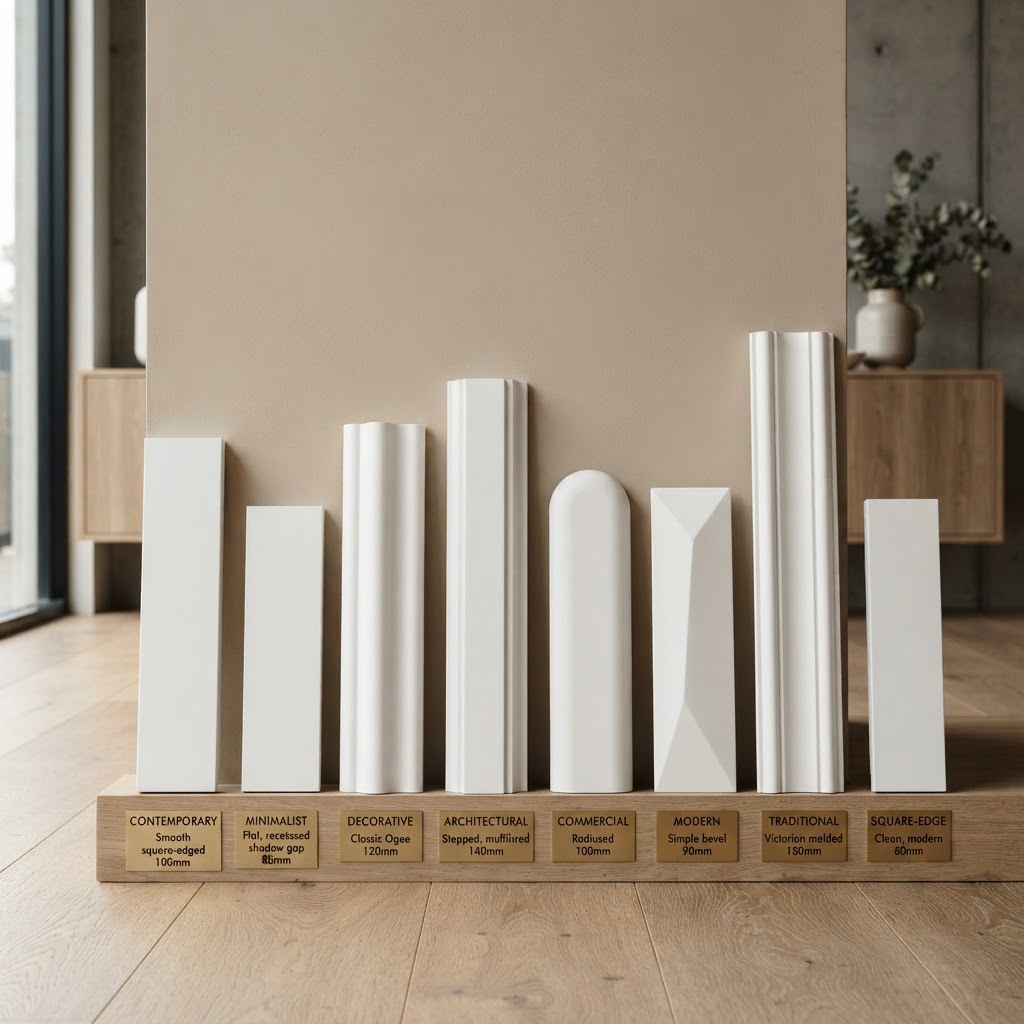 Premium PVC skirting profile collection showcase