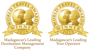 World Travel Awards 2025 Winner badges - Madagascar's Leading Destination Management Company and Madagascar's Leading Tour Operator