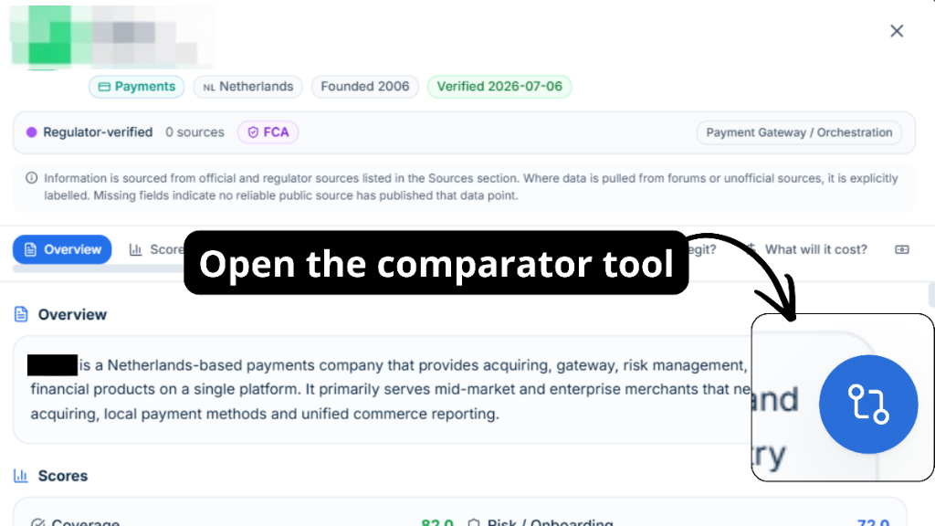 Comparator tool