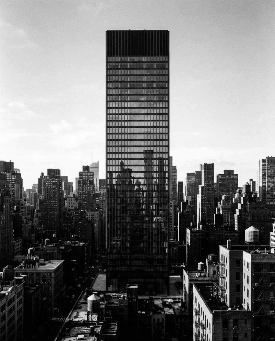 New York skyscraper in sharp morning light