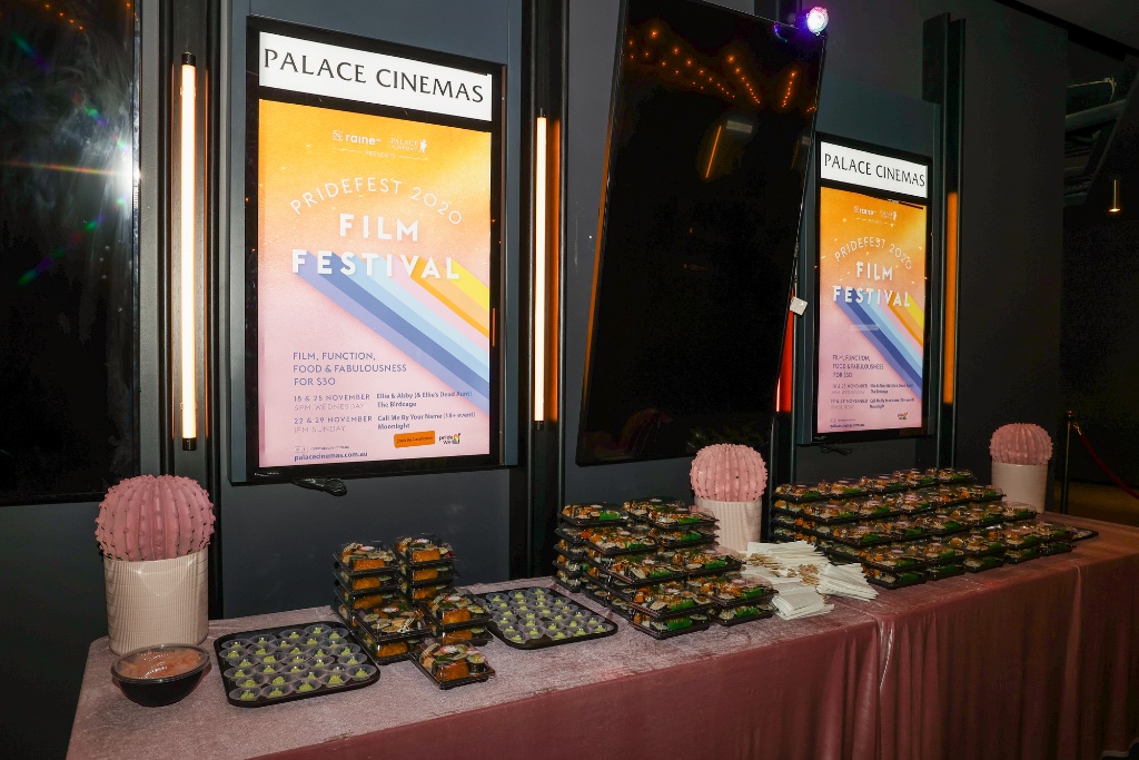 PrideFest 2020 catering setup at Palace Cinemas Raine Square