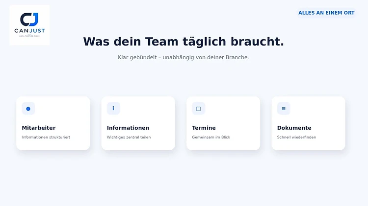 CanJust-Module für Mitarbeiter und betriebliche Informationen