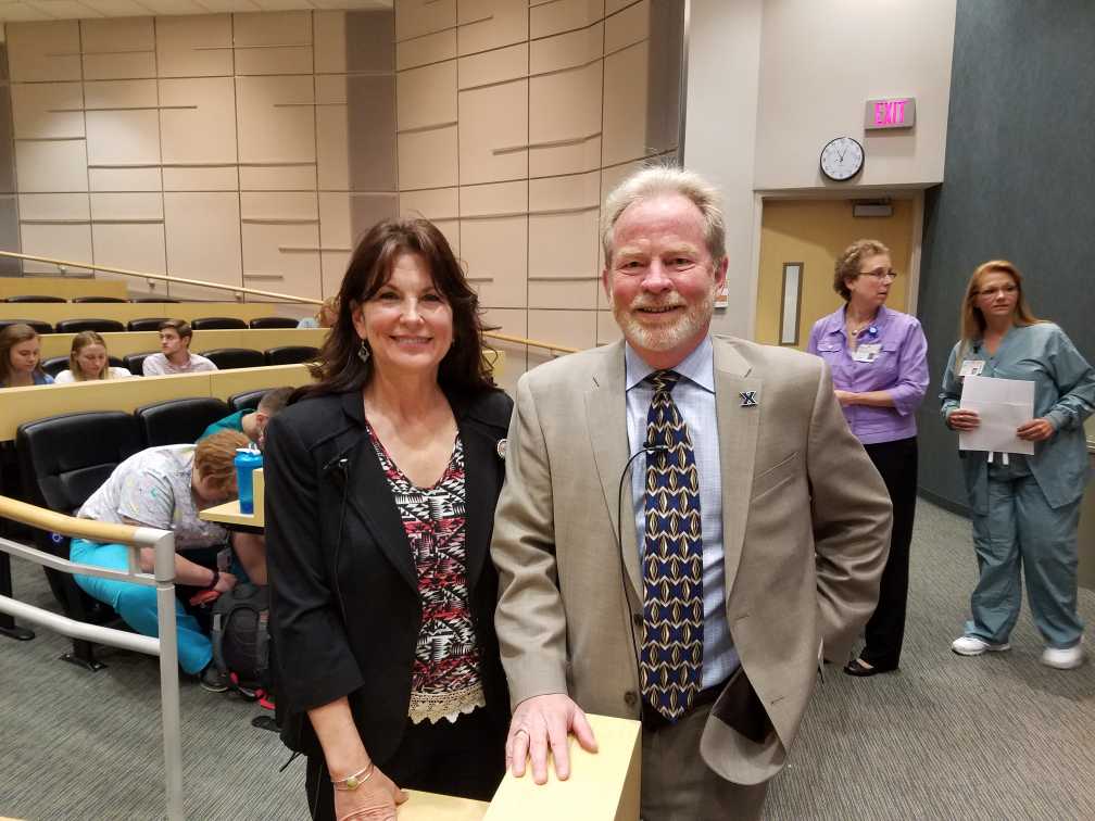 Judi Godsey and Tom Hayes at The Christ Hospital Health Network, Cincinnati, Ohio in 2018