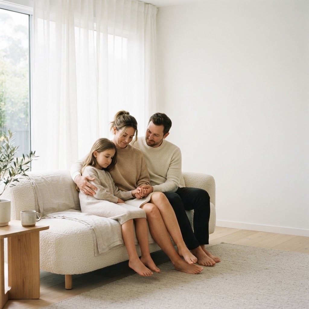 A family supporting a loved one through eating disorder recovery
