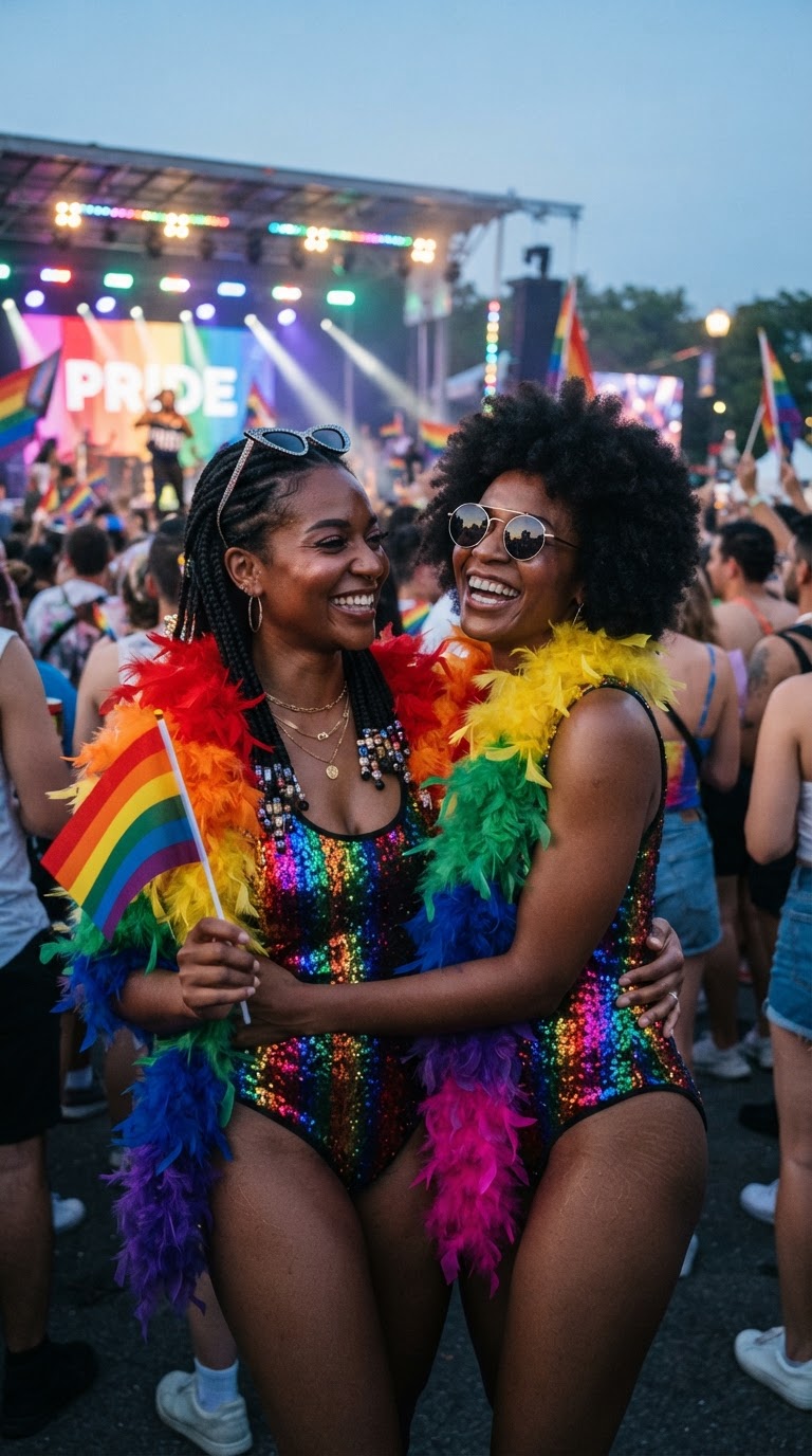 Pride outfit idea for black women: Sequin Festival Glam