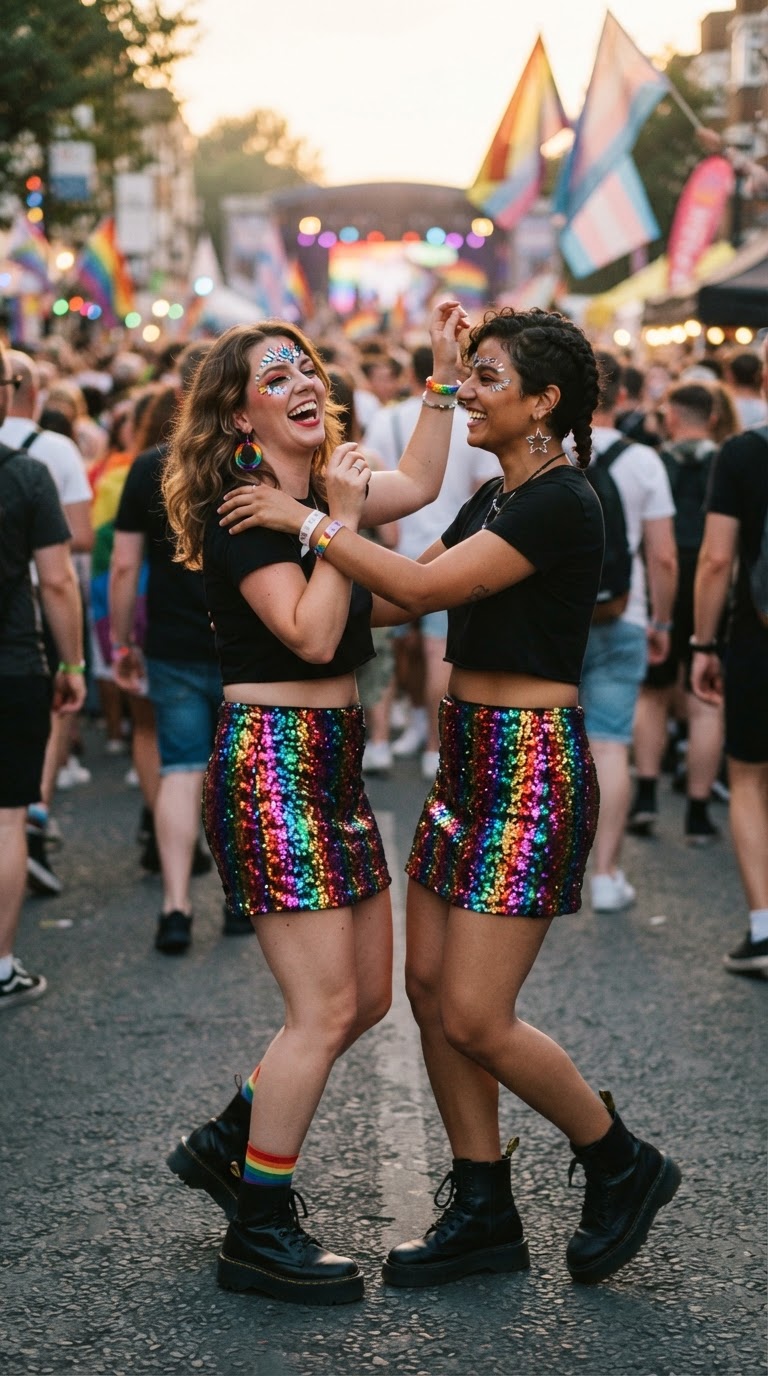 10. Rainbow Sequin Mini Skirt