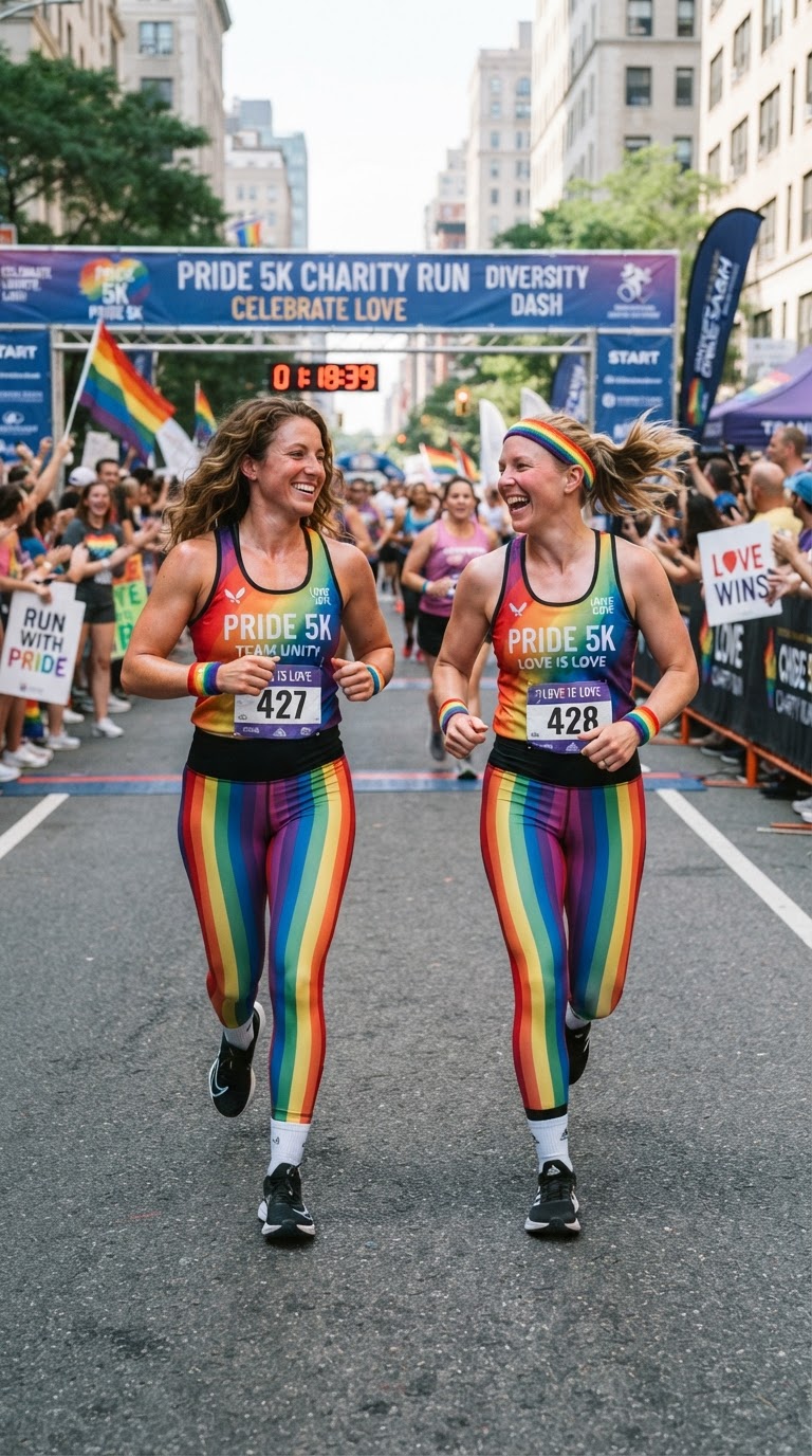 Sporty Charity Run Colors — women's pride outfit for Pride 5K Run