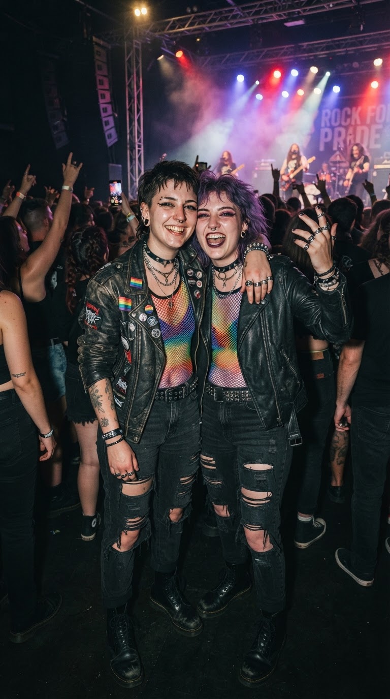 Edgy Leather Concert Look — women's pride outfit for Rock Concert