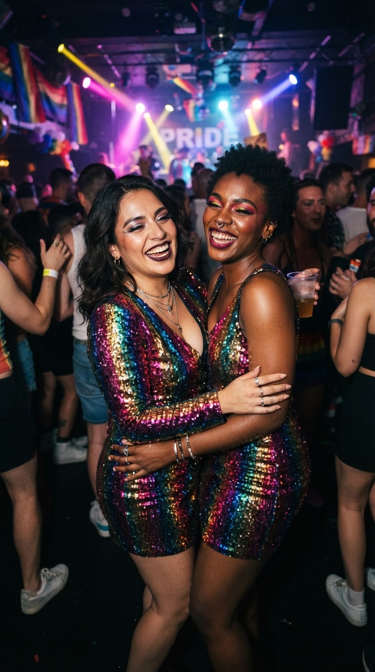 Sequin Nights on the Dance Floor — women's pride outfit for Nightclub Party