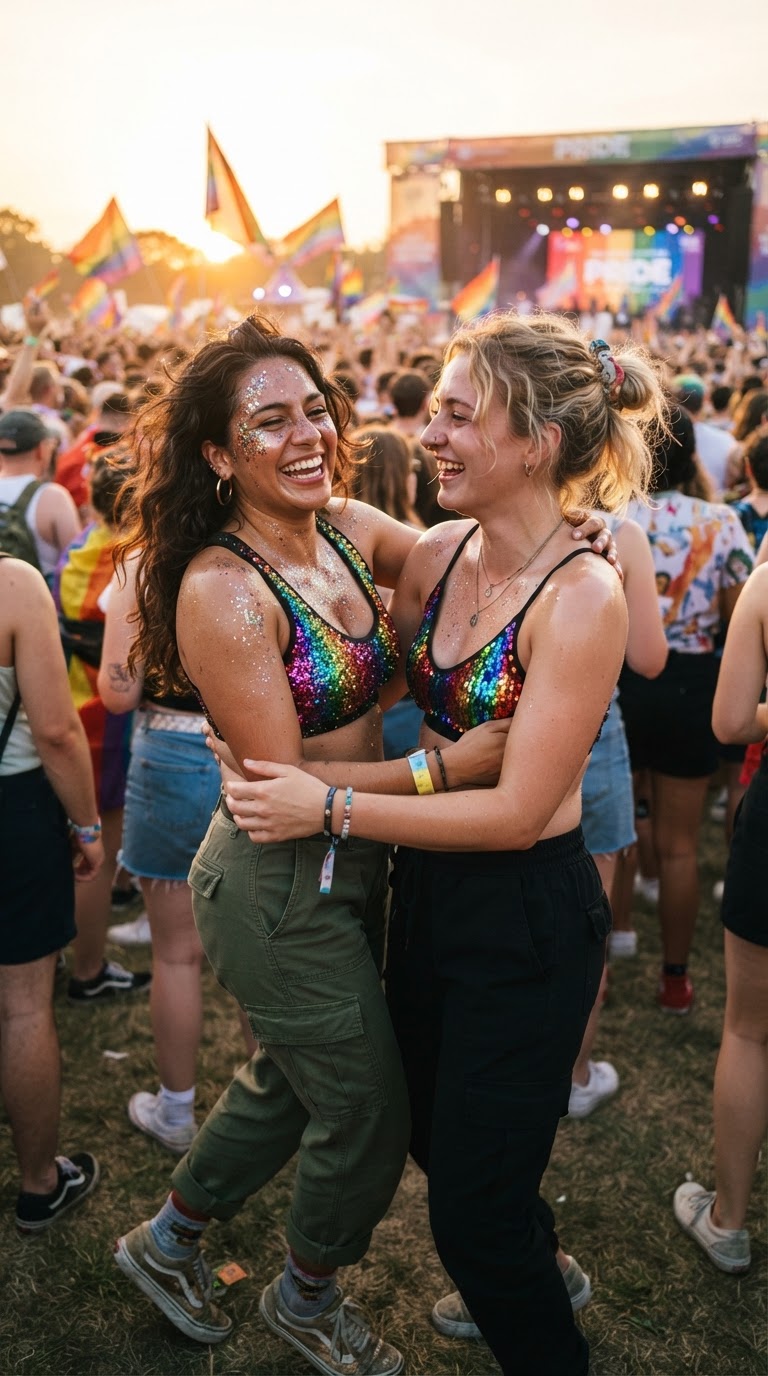 Glitter Sports Bra & Cargo Pants