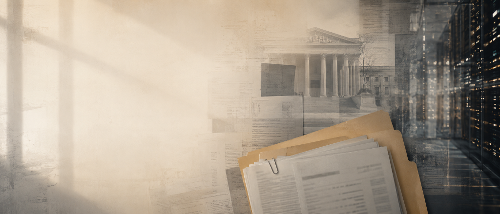 Legal files and courthouse