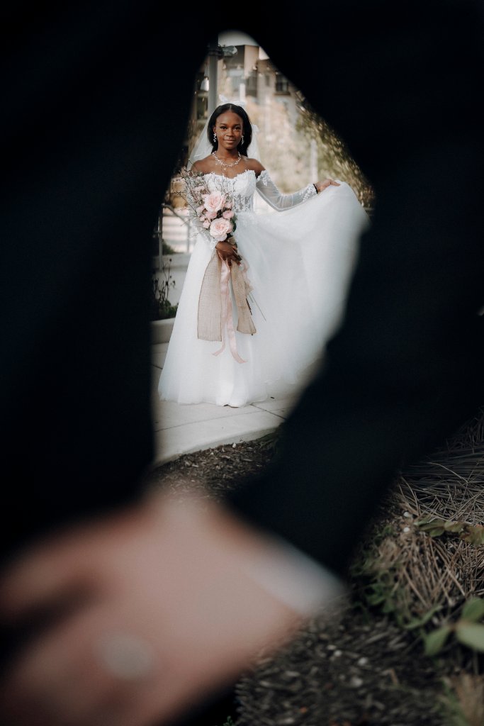Framed bridal portrait