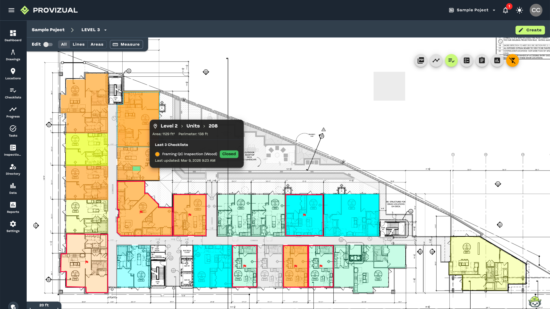 Floor plan with location status