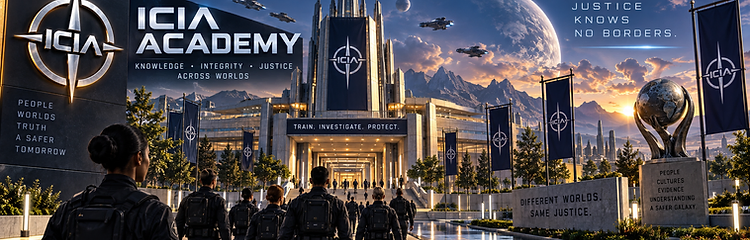 ICIA Academy entrance — Train. Investigate. Protect.