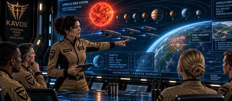 KAVOE tactical overview — Lacaille 9352 system expeditionary operation