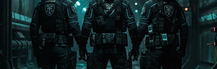 ICIA Justicar Trinity field team in tactical gear