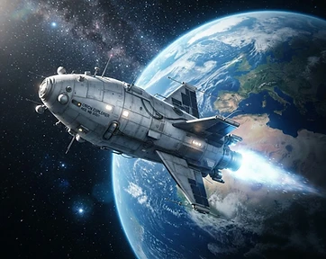 The CSV Gulliver departing Earth orbit