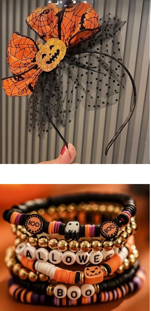 Halloween Headband & Bracelets (pack of 6) Set