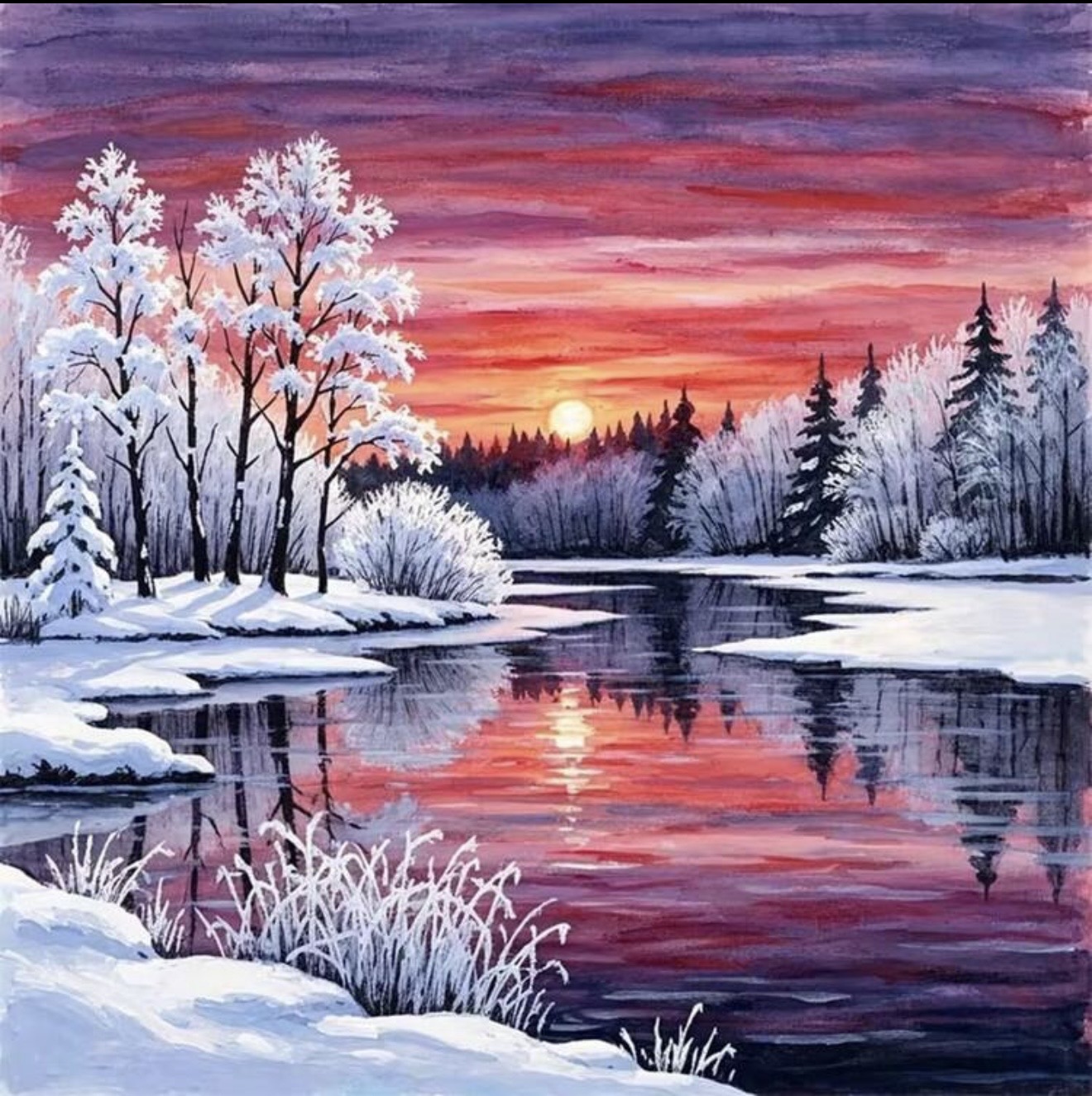 Snowy Theme Diamond Art 5D 30*30 cm