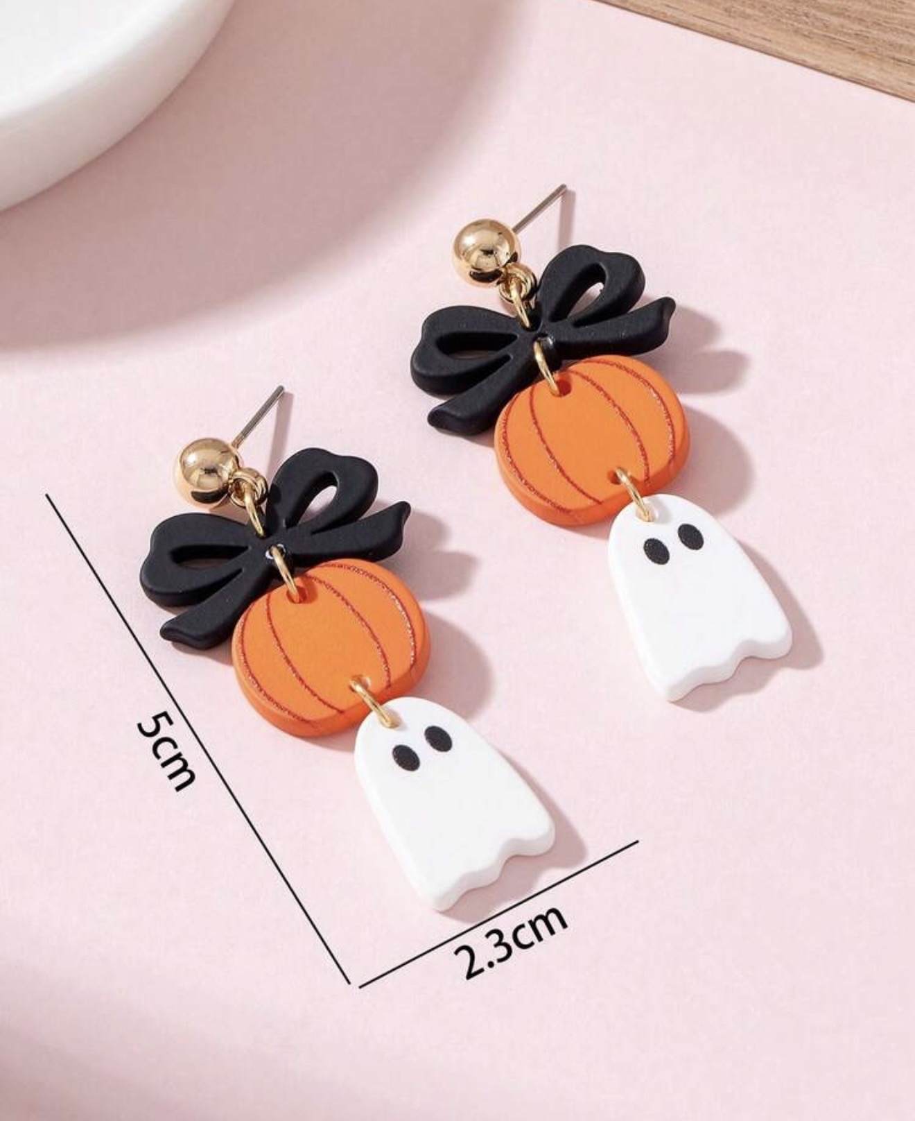 Halloween Fun Pumpkin Ghost Earrings 2