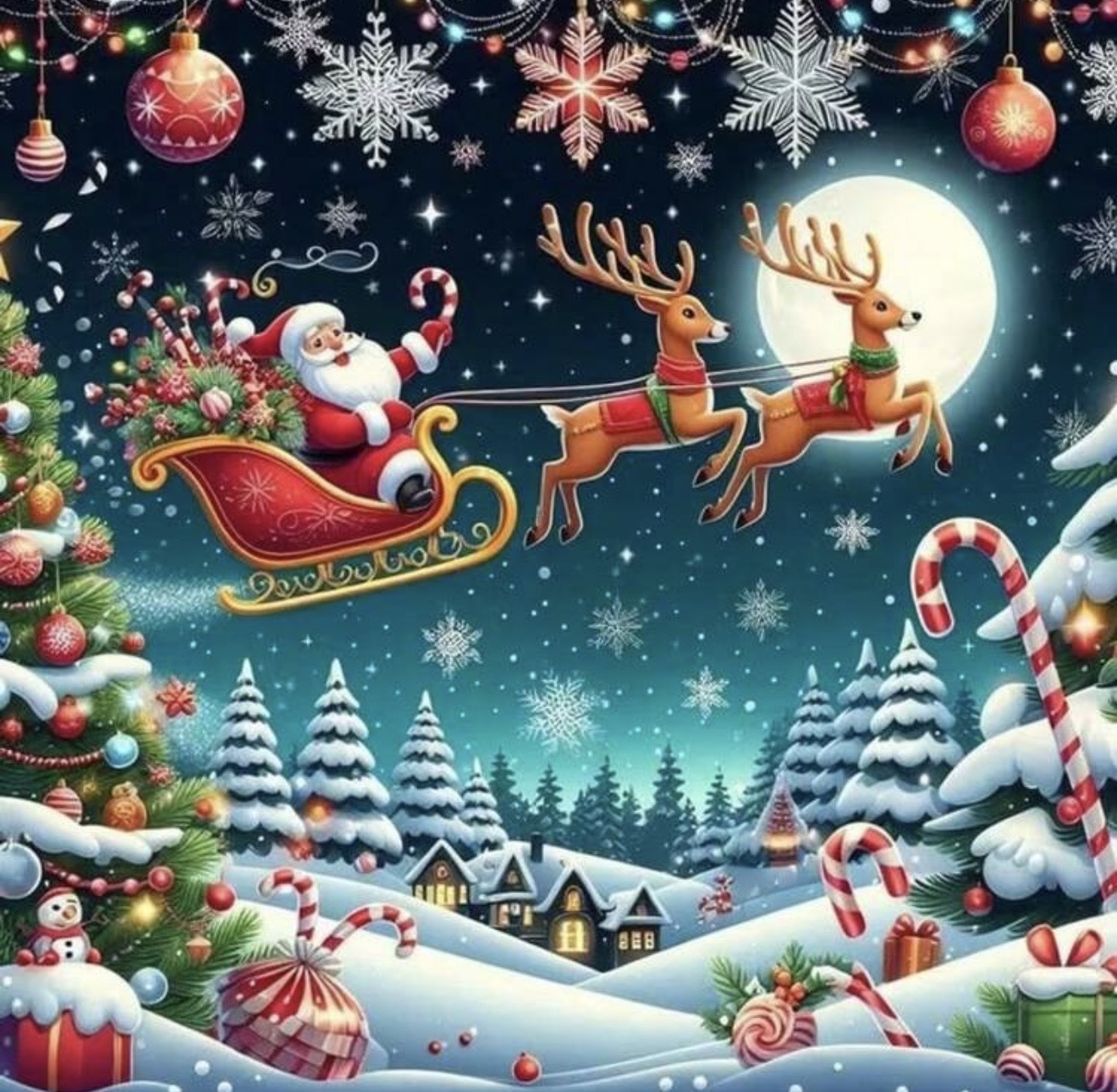Diamond Art 5D Santa theme Size 30*30 cm