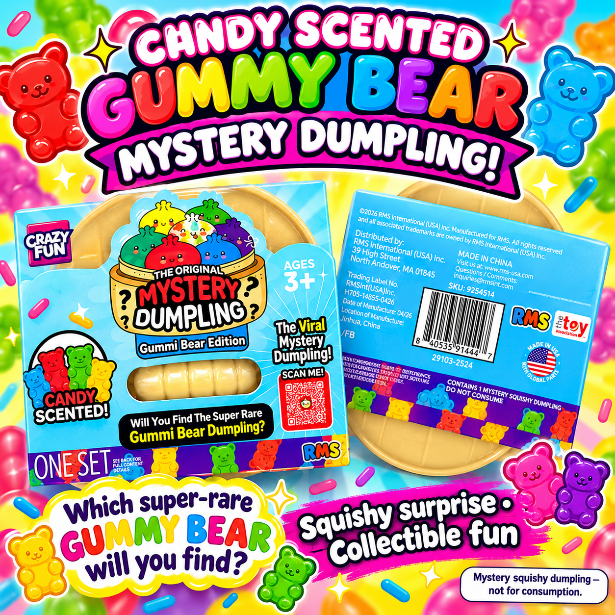 RMS Crazy Fun Candy Scented Gummy Bear Mystery Dumpling