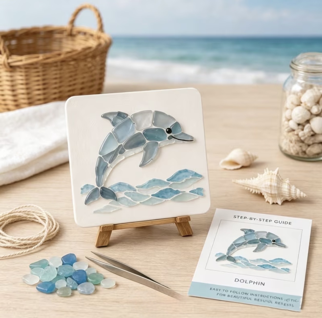 Sea Glass Art Kit - Dolphin Design 2